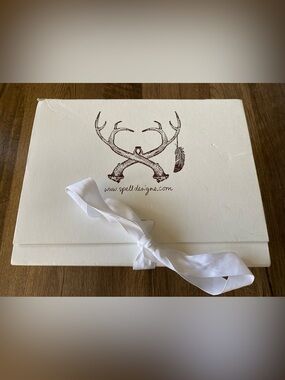 Vintage Spell Designs White Ribbon Gift Box